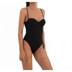 NEW VIX PAULA HERMANNY firenze corsage one piece in brazilian black